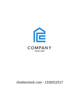 Letter C home logo real estate