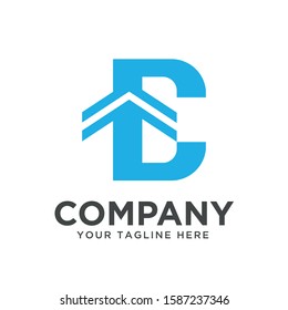 letter C with home shape logo template, vector file eps 10, text and color is easy to edit