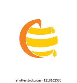 letter c honey com production logo vector