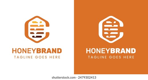 Letter C Honey Logo, Perfect for Beekeeping and Honey Producers