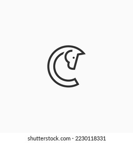 Buchstabe c Logo-Design Vektorgrafik-Silhouette