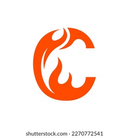 Letter c hot blaze creative logo design