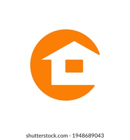 Letter C house logo design, home property logo icon, real estate logo template