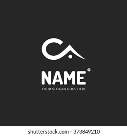 Letter C and house, logo design vector template. Symbol concept icon.