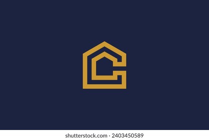 letter c with house logo icon design vector design template inspiration