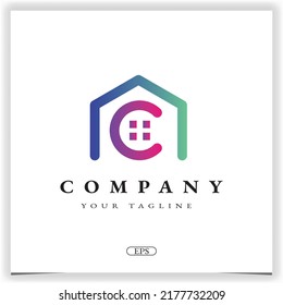 letter c house logo premium elegant template vector eps 10