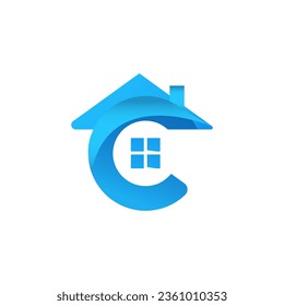  Letter C House Logo vector art design 