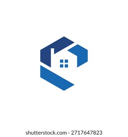 Letra C Casa Simple Logo 