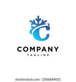 Letter C Ice Logo Icon Vector