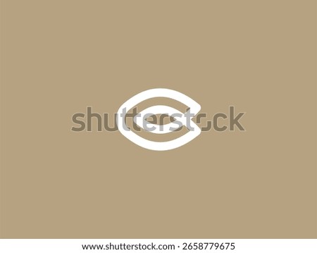 Letter C ichthys or C fish logo concept vector icon