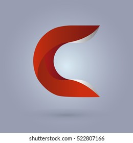 Letter C icon design and elegant typographic concept icon. white line
