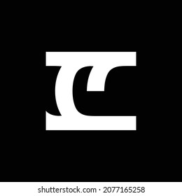 letter C icon inspired by ocean waves