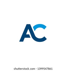 letter A C icon logo design concept