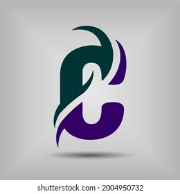 Letter C icon and logo template. New design and elegant typographic concept. Two Colour. File EPS.