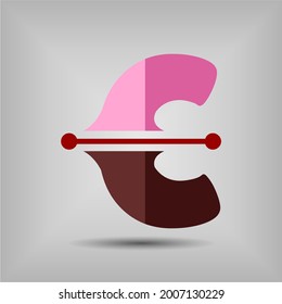 Letter C icon and logo template. New design and elegant typographic concept. Two Colour. File EPS.
