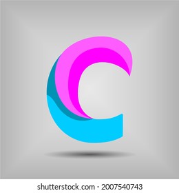 Icono de letra C y plantilla de logotipo. Nuevo diseño y elegante concepto tipográfico. Dos colores. Archivo EPS.