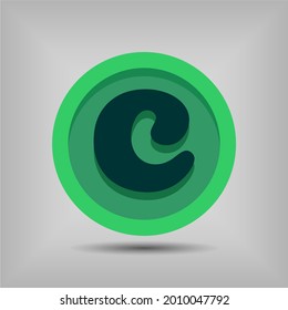 Letter C icon and logo template. New design and elegant typographic concept. Green Colour. File EPS.