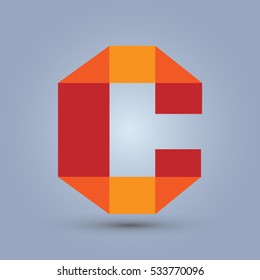 Letter C icon and logo template. Flat design and elegant typographic.