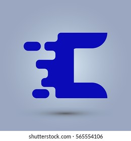 Letter C icon and logo template.  New Flat design and elegant typographic concept. spread the font. Blue