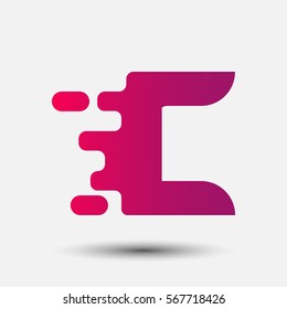 Letter C icon and logo template.  New Flat design and elegant typographic. spread the font. Gradient red and purple