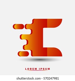 Letter C icon and logo template. Elegant typographic design. Spread the font. brown and yellow