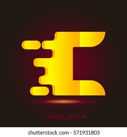 Letter C icon and logo template. Elegant typographic design. Spread the font. gradient Yellow
