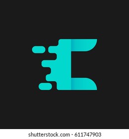 Letter C icon and logo template. elegant typographic concept. blue