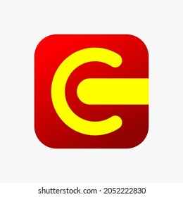 letter c icon in red box. Abstract business logo icon design template