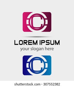 Letter C icon Vector graphic elegant font symbol alphabet  