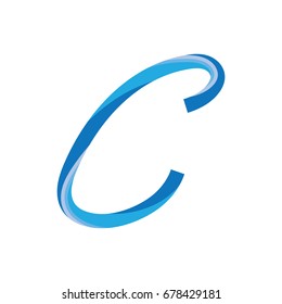 letter C icon vector with straw style. typography