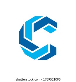 Carta C para el concepto de diseño de identidad. Muy adecuado para diversos fines comerciales, también para ícono, símbolo y muchos más.
