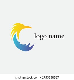 letter c illustration bird logo creative colorful vector design