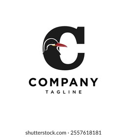 Letter C Inca Tern Bird Logo Icon Vector