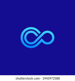 letter C infinity cloud logo.editable and easy to custom