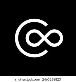 Letter C infinity minimal creative logo