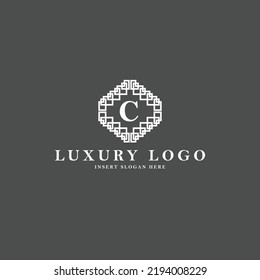 Letter C initial based vector logo. Suitable for luxury product, jewelry, fashion, wedding, industry, and company.