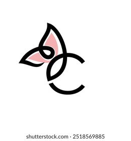 Letter C Initial Butterfly Logo Design Vector Icon Graphic Symbol Illustration