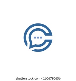 Letter C initial communication logo design