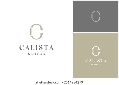 Letra C Fonte inicial Monograma Luxo Elegante Clássico Minimalista Vetor Logo Design Ilustração