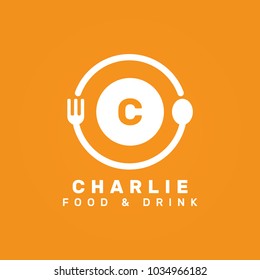 Letter C Initial, food and restaurant logo,vector logo template
