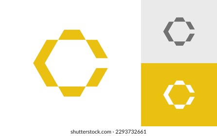 Anfangsbuchstabe C, Hexagon-Monogramm-Logo-Design, Vektorgrafik