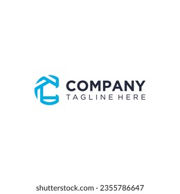Letter C initial and house logo for real estate company