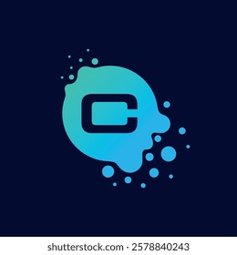 Letter C Initial Liquid Bubble Modern Logo Template