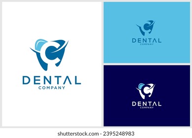 Letra C vector del logotipo dental moderno inicial. Logo de dientes minimalistas icono único creativo
