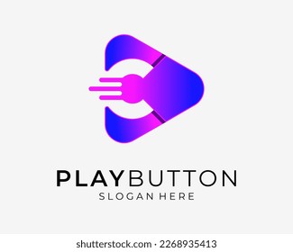 Letter C Initial Play Button Video Media Speed Effect Modern Vibrant Colorful Vector Logo Design