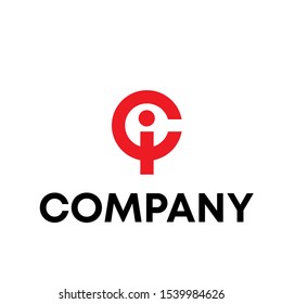letter C I initial shape vector logo