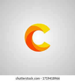 letter C initial sign logo design vector template