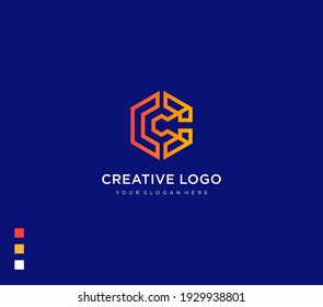 
letter C initial sign logo design vector template