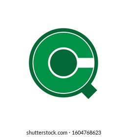 a letter C inside Q icon template