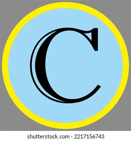 letter "C" with an interesting font and color in vector form